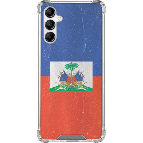 Haitian Flag Distressed Galaxy A14 5G Clear Case